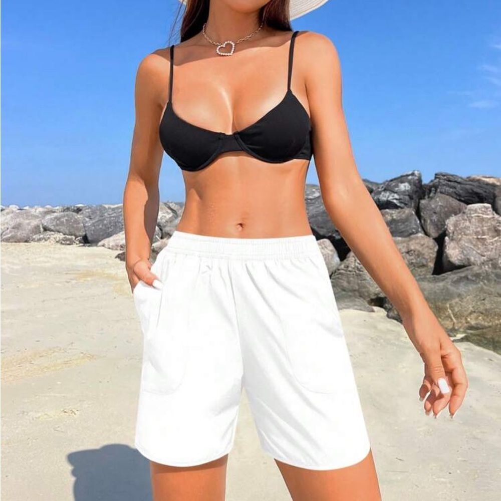White Running or Swim Shorts Med
